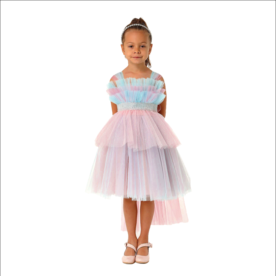 Girl's High-Low Colored Balloon Gown