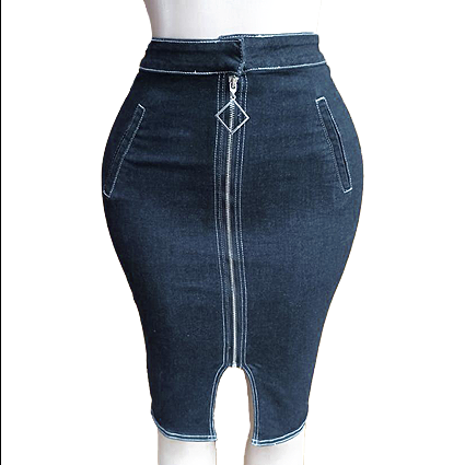 Navy Blue Denim Skirt