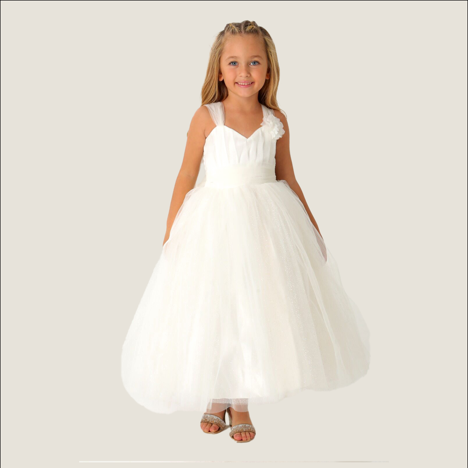 White Girl's Balloon Dress