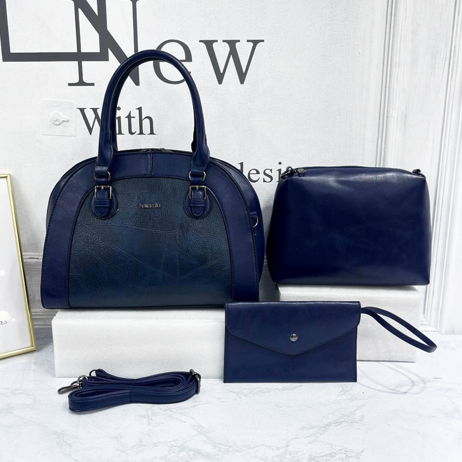 Navy Blue 3 in 1 Handbag