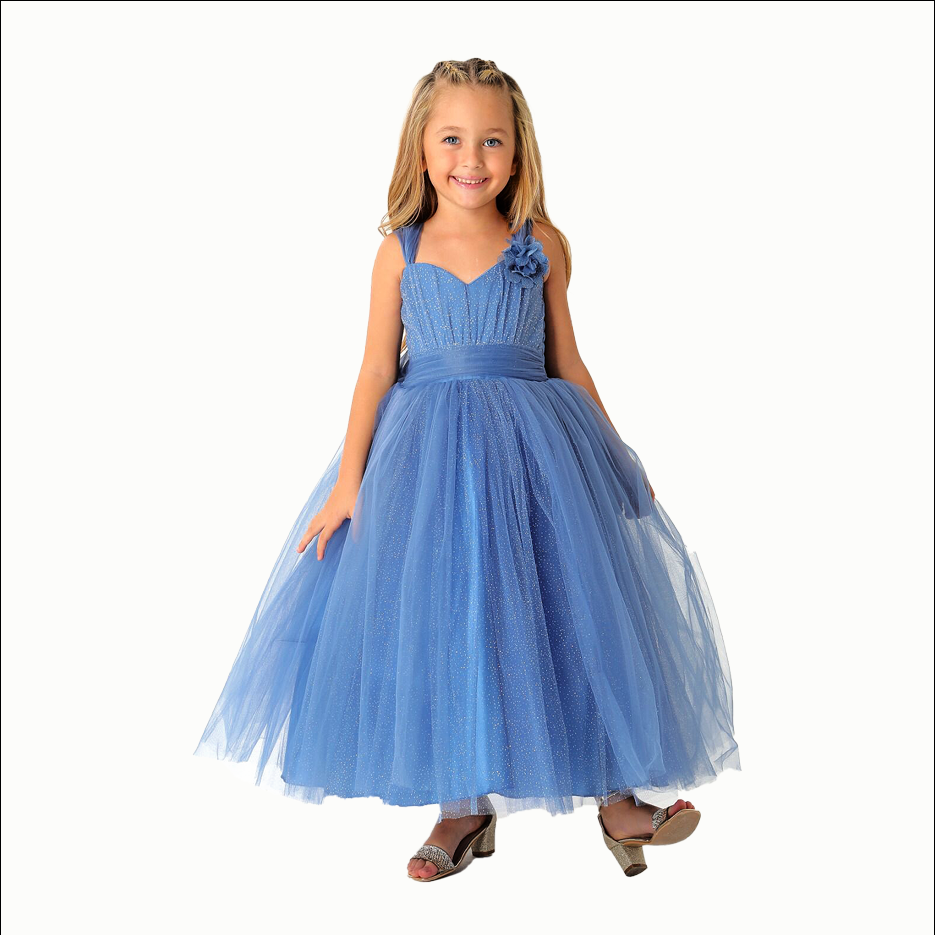 Blue Girl's Balloon Dress