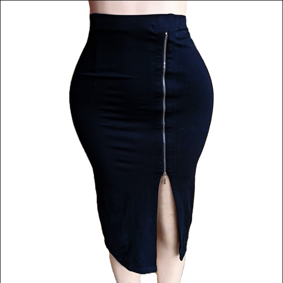 Black Slit Skirt