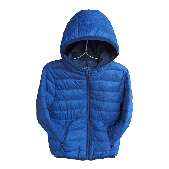 Kids Blue Puffy Jacket with Hoody
