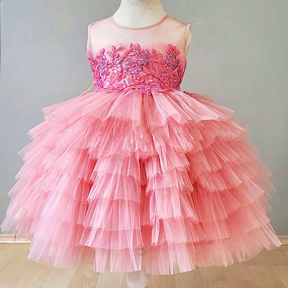 Dark Pink Girl's Balloon Dress
