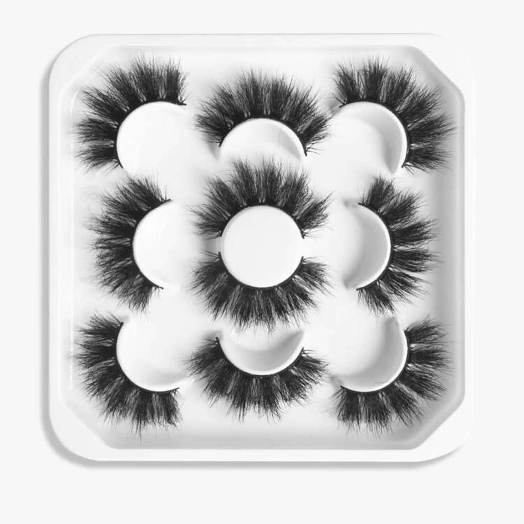 5 Pairs Fluffy False Eyelashes Natural Faux Mink Strip 3D Lashes Pack