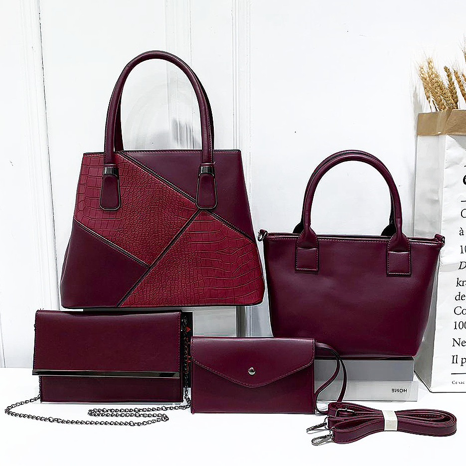 Maroon 4 in 1 Handbag