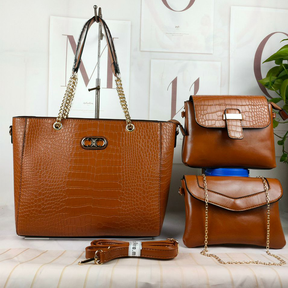 Brown 3 in 1 Handbag
